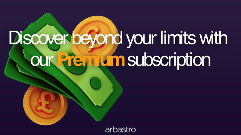 Arbastro Premium Subscription banner.